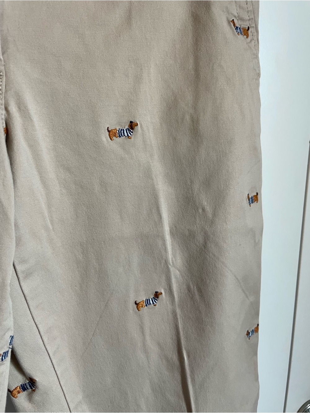 Talbots the Weekend Chino Pants Dachshund Weiner Dog 6 Khaki - Picture 2 of 5